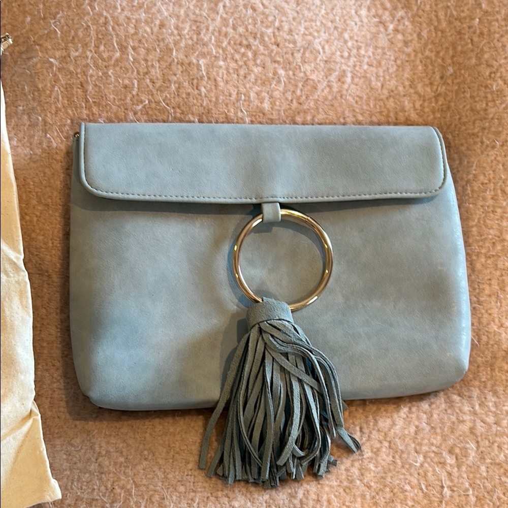 Elegant Blue Clutch with Tassel